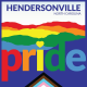 Hendersonville NC Pride logo with rainbow mountains