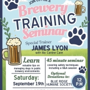 A poster for a Brewery Training Seminar at Mills River Brewing