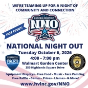A poster for National Night Out with the Hendersonville Police Department