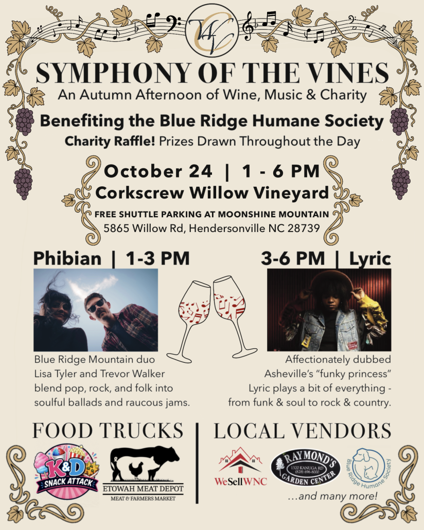 A flyer for Symphony of the Vines