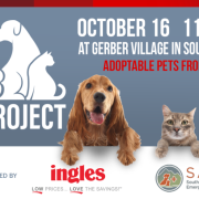 A poster for WLOS Pet Project that features dogs and cats