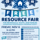 A flyer for the free resource fair for people experiencing homelessness in Henderson County