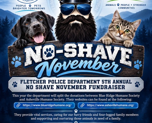 A flyer for the Fletcher PD's No Shave November charity event
