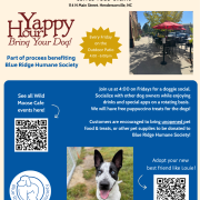 a flyer for Yappy Hour at A Wild Moose Cafe