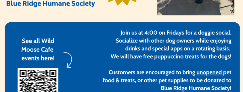 a flyer for Yappy Hour at A Wild Moose Cafe