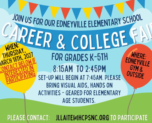 a flyer for Edneyville Elementary School's Career and College Fair