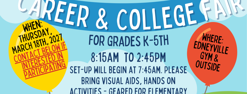 a flyer for Edneyville Elementary School's Career and College Fair