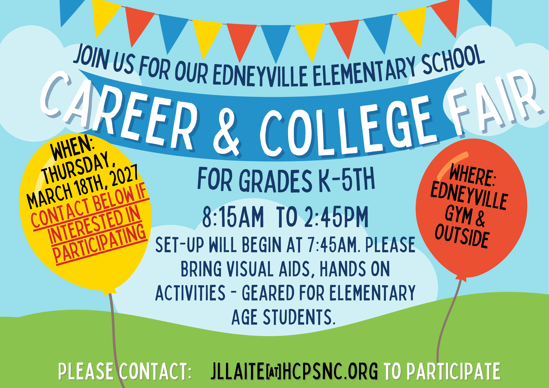 a flyer for Edneyville Elementary School's Career and College Fair